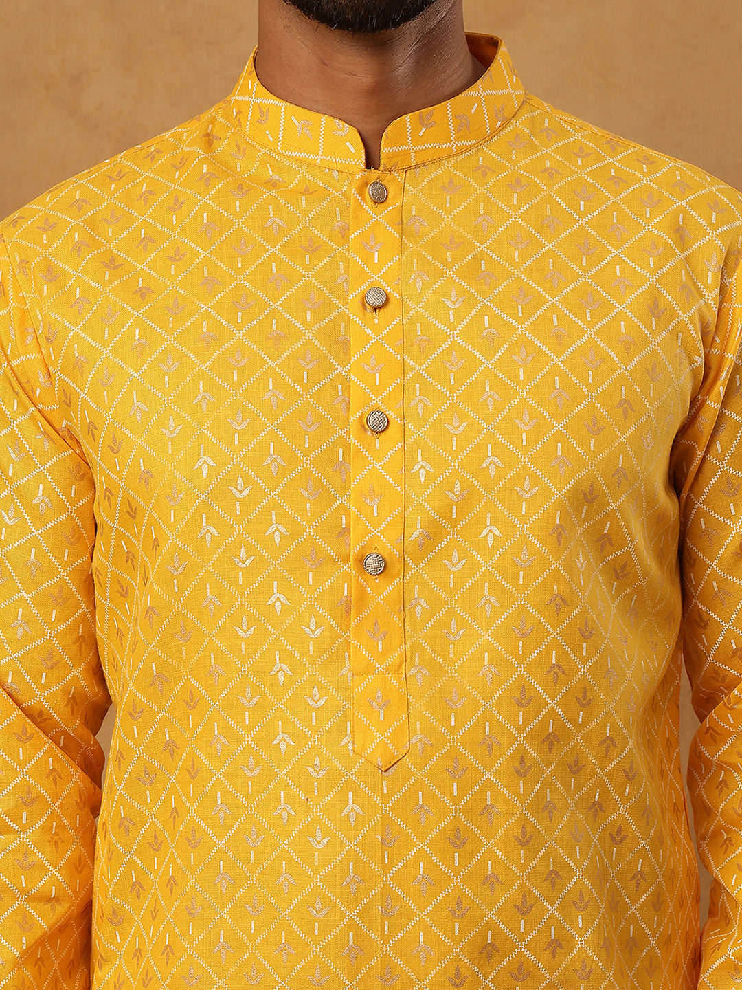 Festive Cotton Blend Printed Kurta (65KO 5421 Yellow ) [FF] [P-11-10]