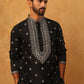 Ethnic Silk Blend Foil Print Kurta (65KO 5422 Black ) [FF] [J-1]