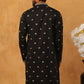Ethnic Silk Blend Foil Print Kurta (65KO 5422 Black ) [FF] [J-1]