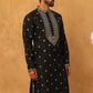 Ethnic Silk Blend Foil Print Kurta (65KO 5422 Black ) [FF] [J-1]
