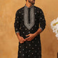 Ethnic Silk Blend Foil Print Kurta (65KO 5422 Black ) [FF] [J-1]