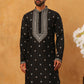 Ethnic Silk Blend Foil Print Kurta (65KO 5422 Black ) [FF] [J-1]