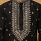 Ethnic Silk Blend Foil Print Kurta (65KO 5422 Black ) [FF] [J-1]