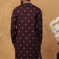 Ethnic Silk Blend Foil Print Kurta (65KO 5422 Purple ) [FF] [J-1]