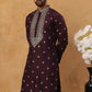 Ethnic Silk Blend Foil Print Kurta (65KO 5422 Purple ) [FF] [J-1]