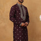Ethnic Silk Blend Foil Print Kurta (65KO 5422 Purple ) [FF] [J-1]