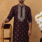 Ethnic Silk Blend Foil Print Kurta (65KO 5422 Purple ) [FF] [J-1]