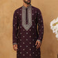 Ethnic Silk Blend Foil Print Kurta (65KO 5422 Purple ) [FF] [J-1]