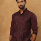 Silk Blend Embroidered Kurta (65KO 5423 Maroon ) [FF] [Q-11-14]