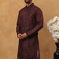 Silk Blend Embroidered Kurta (65KO 5423 Maroon ) [FF] [Q-11-14]