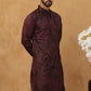 Silk Blend Embroidered Kurta (65KO 5423 Maroon ) [FF] [Q-11-14]