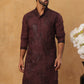 Silk Blend Embroidered Kurta (65KO 5423 Maroon ) [FF] [Q-11-14]