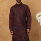 Silk Blend Embroidered Kurta (65KO 5423 Maroon ) [FF] [Q-11-14]