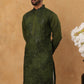 Silk Blend Embroidered Kurta (65KO 5423 Olive ) [FF] [Q-11-14]