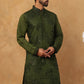 Silk Blend Embroidered Kurta (65KO 5423 Olive ) [FF] [Q-11-14]