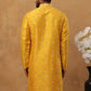 Men’s Festive Rubber Print Kurta (65KO 5424 Mustard ) [FF] [J-1]