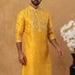 Men’s Festive Rubber Print Kurta (65KO 5424 Mustard ) [FF] [J-1]
