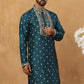 Men’s Festive Rubber Print Kurta (65KO 5424 Peacock ) [FF] [J-1]