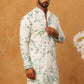 Silk Blend Embroidered Kurta (65KO 5426 White ) [FF] [A-1-4]