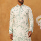 Silk Blend Embroidered Kurta (65KO 5426 White ) [FF] [A-1-4]