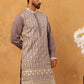 Classic Silk Blend Embroidered Kurta (65KO 5427 Purple ) [FF] [Q-11-14]