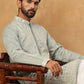 Classic Silk Blend Embroidered Kurta (65KO 5427 Rama ) [FF] [Q-11-14]