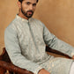 Classic Silk Blend Embroidered Kurta (65KO 5427 Rama ) [FF] [Q-11-14]