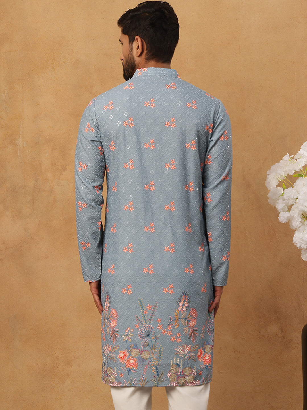 Festive Cotton Blend Printed Kurta (65KO 5428 Blue ) [FF] [Q-11-14]