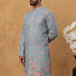 Festive Cotton Blend Printed Kurta (65KO 5428 Blue ) [FF] [Q-11-14]