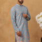 Festive Cotton Blend Printed Kurta (65KO 5428 Blue ) [FF] [Q-11-14]