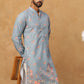 Festive Cotton Blend Printed Kurta (65KO 5428 Blue ) [FF] [Q-11-14]