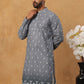 Festive Cotton Blend Printed Kurta (65KO 5429 Grey ) [FF] [Q-11-14]