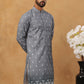 Festive Cotton Blend Printed Kurta (65KO 5429 Grey ) [FF] [Q-11-14]