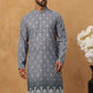 Festive Cotton Blend Printed Kurta (65KO 5429 Grey ) [FF] [Q-11-14]