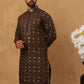 Festive Silk Blend Sequin Work Kurta (65KO 5430 Brown ) [FF] [A-1-4]