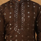 Festive Silk Blend Sequin Work Kurta (65KO 5430 Brown ) [FF] [A-1-4]