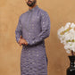 Festive Silk Blend Sequin Work Kurta (65KO 5430 Purple ) [FF] [A-1-4]