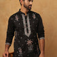 Silk Blend Embroidered Kurta (65KO 5431 Black ) [FF] [B-1-2]
