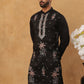Silk Blend Embroidered Kurta (65KO 5431 Black ) [FF] [B-1-2]