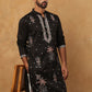 Silk Blend Embroidered Kurta (65KO 5431 Black ) [FF] [B-1-2]