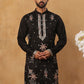 Silk Blend Embroidered Kurta (65KO 5431 Black ) [FF] [B-1-2]