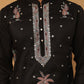 Silk Blend Embroidered Kurta (65KO 5431 Black ) [FF] [B-1-2]