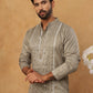 Luxury Silk Blend Thread Work Kurta (65KO 5432 Beige ) [FF] [B-9]