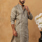 Luxury Silk Blend Thread Work Kurta (65KO 5432 Beige ) [FF] [B-9]
