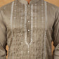 Luxury Silk Blend Thread Work Kurta (65KO 5432 Beige ) [FF] [B-9]