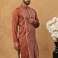 Luxury Silk Blend Thread Work Kurta (65KO 5432 Brown ) [FF] [B-9]