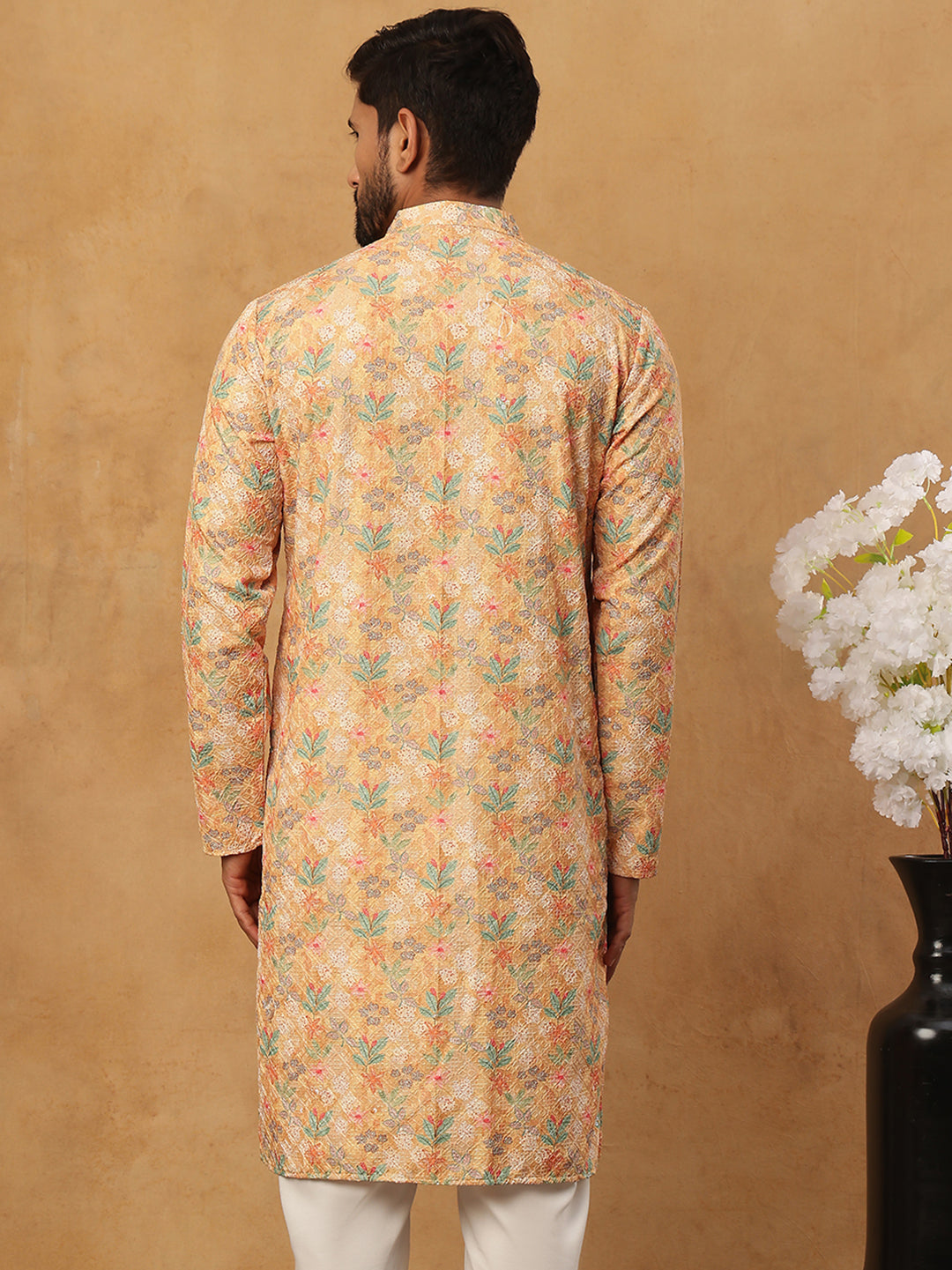 Festive Cotton Blend Printed Kurta (65KO 5434 Yellow ) [FF] [Q-11-14]