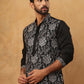 Silk Blend Embroidered Kurta (65KO 5435 Black ) [FF] [Q-11-14]