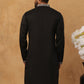 Silk Blend Embroidered Kurta (65KO 5435 Black ) [FF] [Q-11-14]