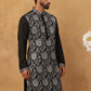 Silk Blend Embroidered Kurta (65KO 5435 Black ) [FF] [Q-11-14]